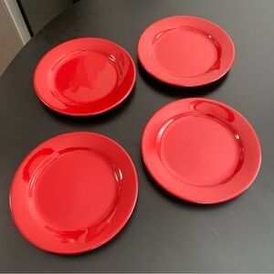 Waechtersbach (Germany) Fun Factory Freestyle Red-Cherry Plates. Set of 4. EUC